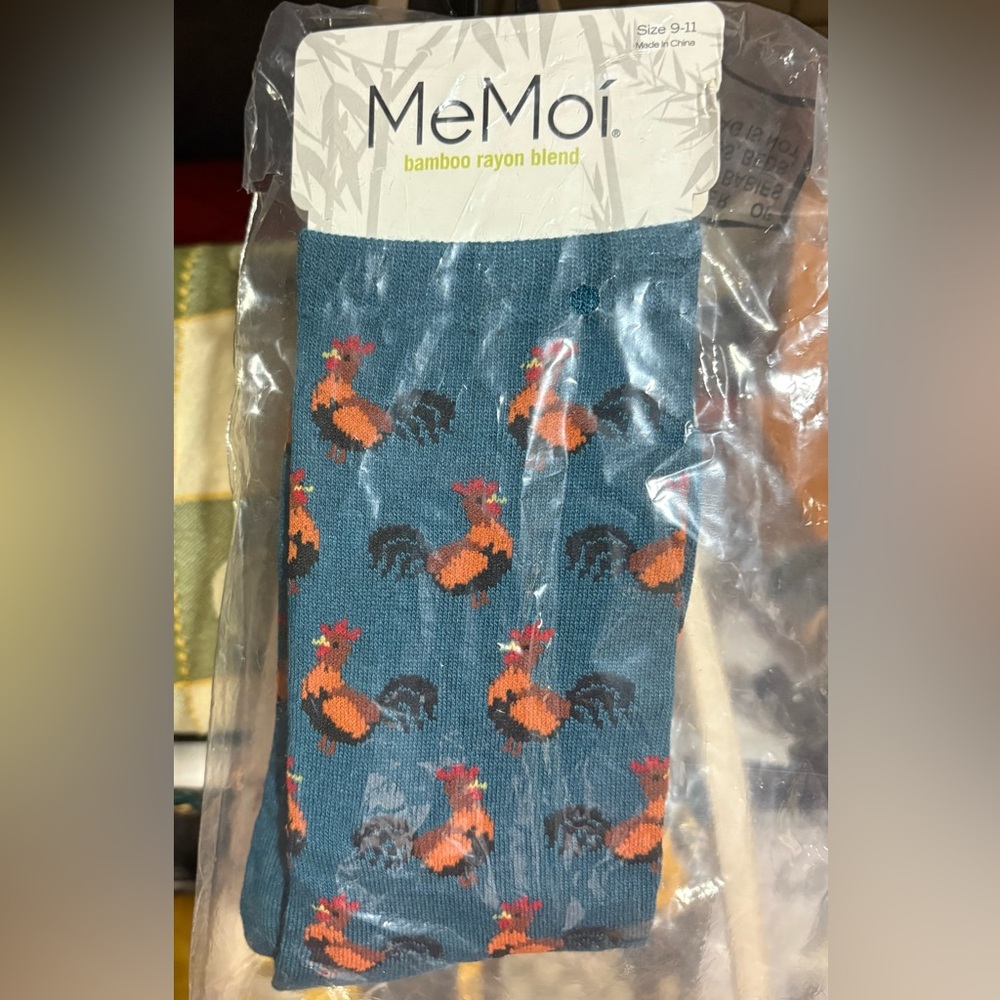 MeMoi Rooster Pattern Socks